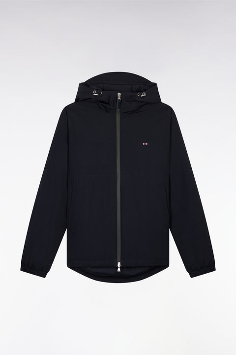 Coupe-vent à capuche en polyamide à intérieur matelassé marine - Image 2