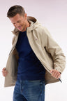 Blouson coupe-vent en polyamide Soft Touch à capuche beige