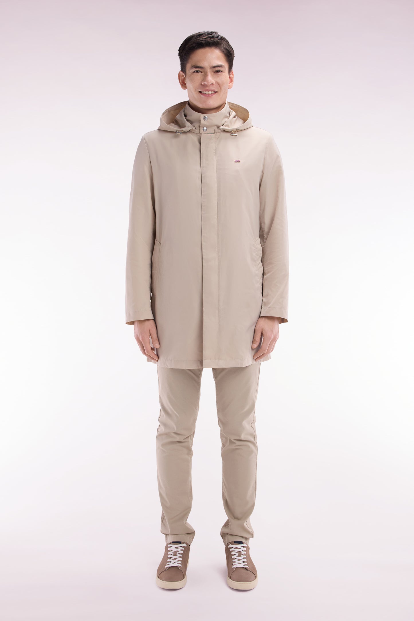 Beige hooded parka