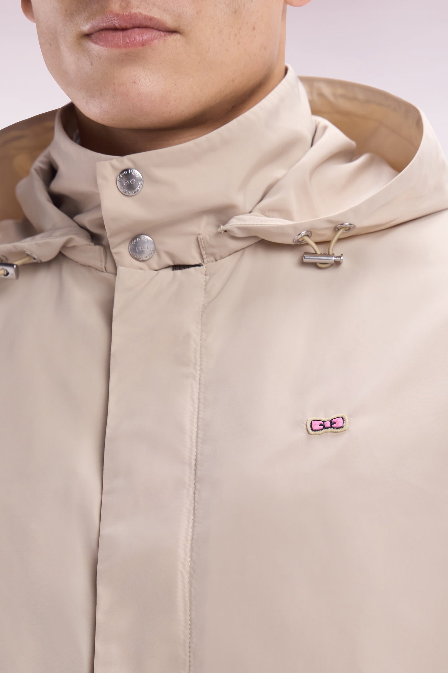 Beige hooded parka