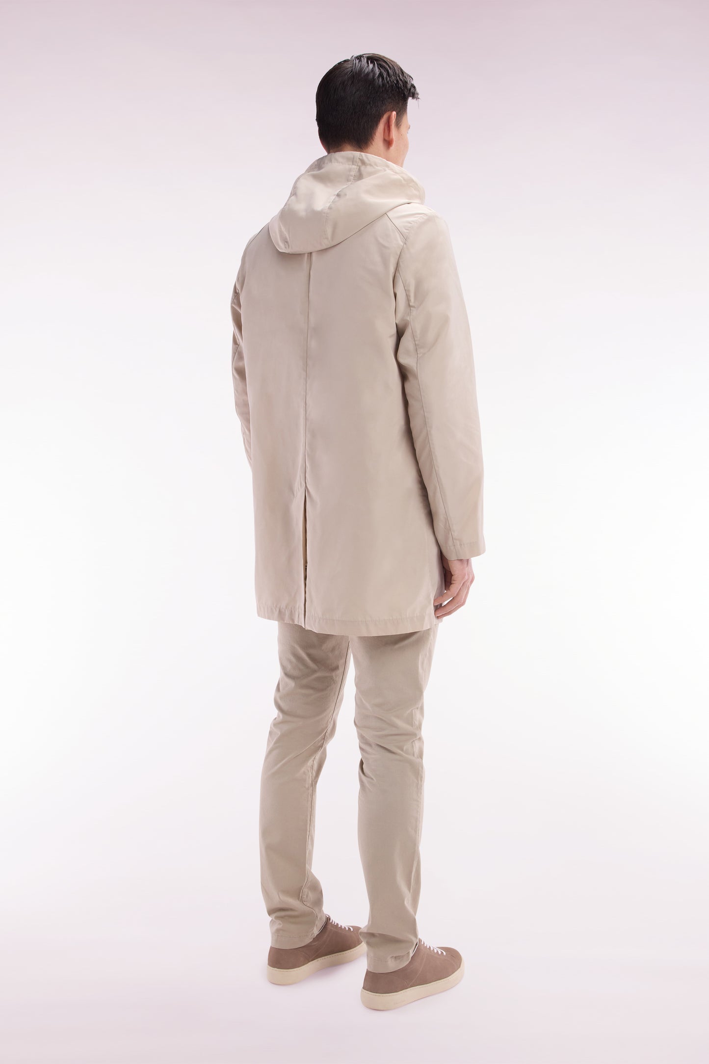 Beige hooded parka