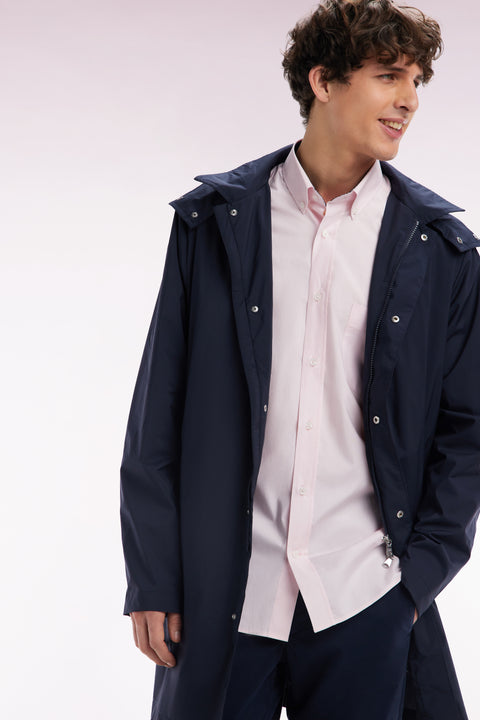 Parka à capuche amovible bleu marine - Image 3