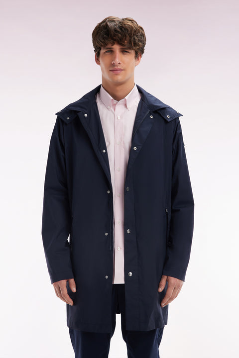 Parka à capuche amovible bleu marine - Image 1