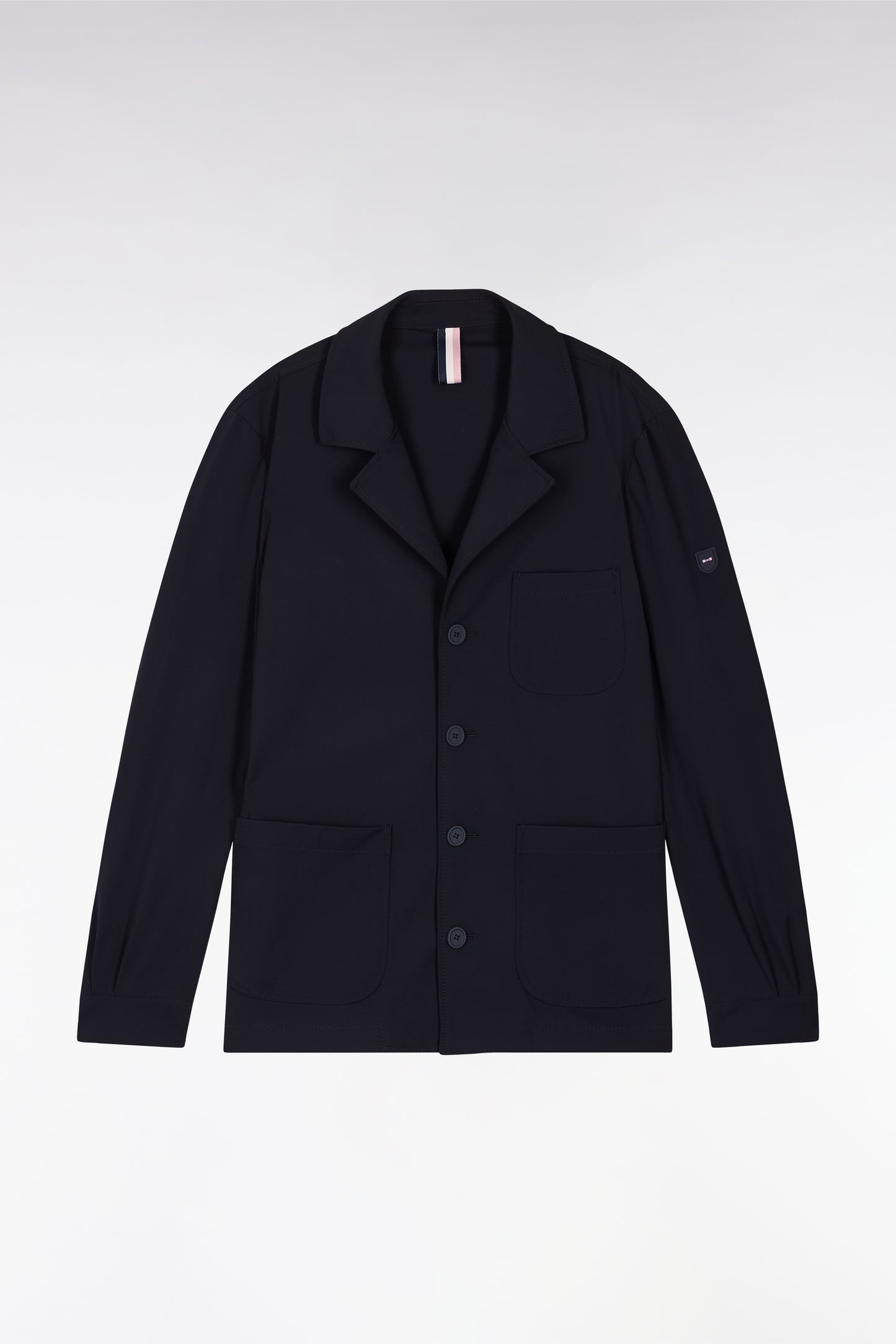 Navy blue overshirt jacket with patch pockets