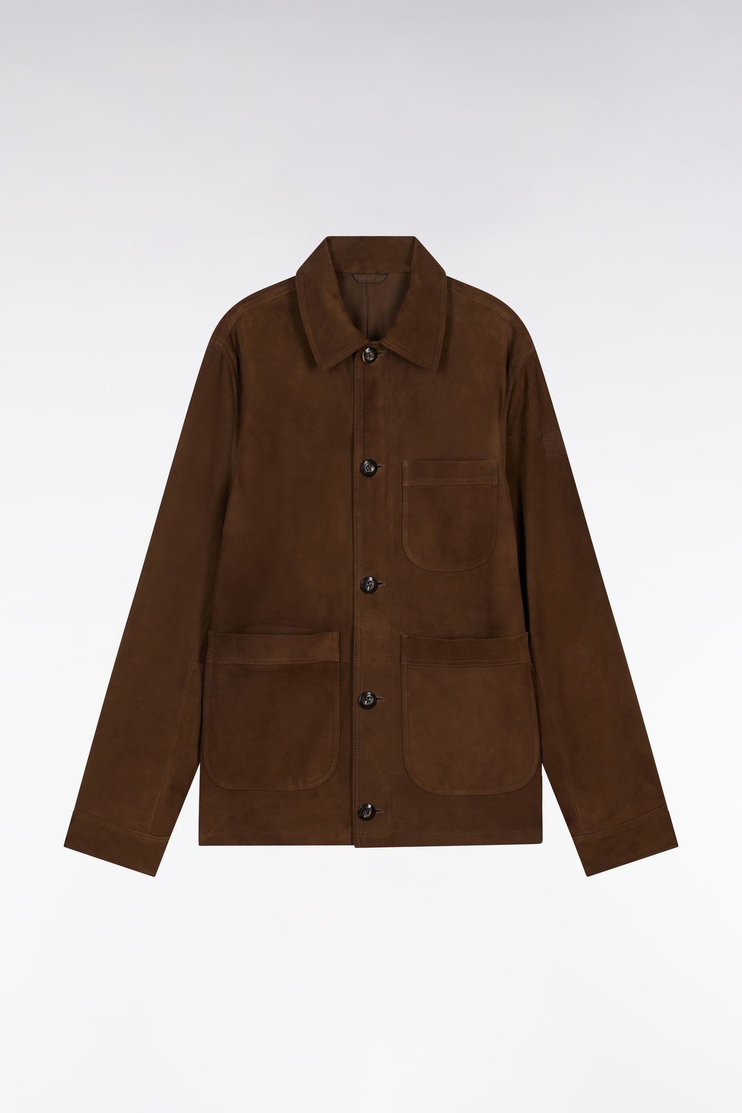 Brown suede leather overshirt