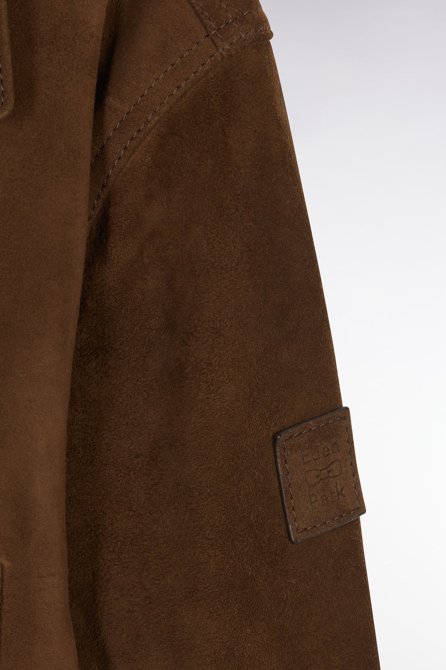 Brown suede leather overshirt