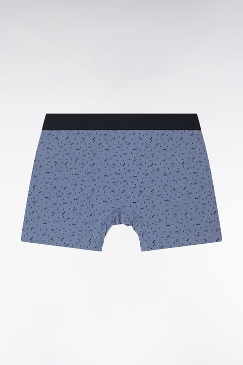 Boxer en jersey de coton stretch à micromotifs gris - Image 2