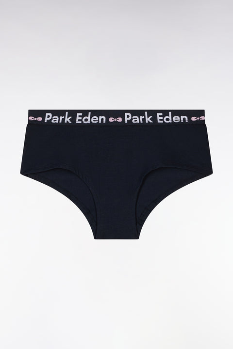 Culotte shorty en coton stretch marine - Image 1