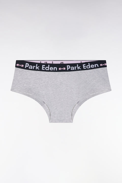 Culotte shorty en coton stretch gris - Image 1