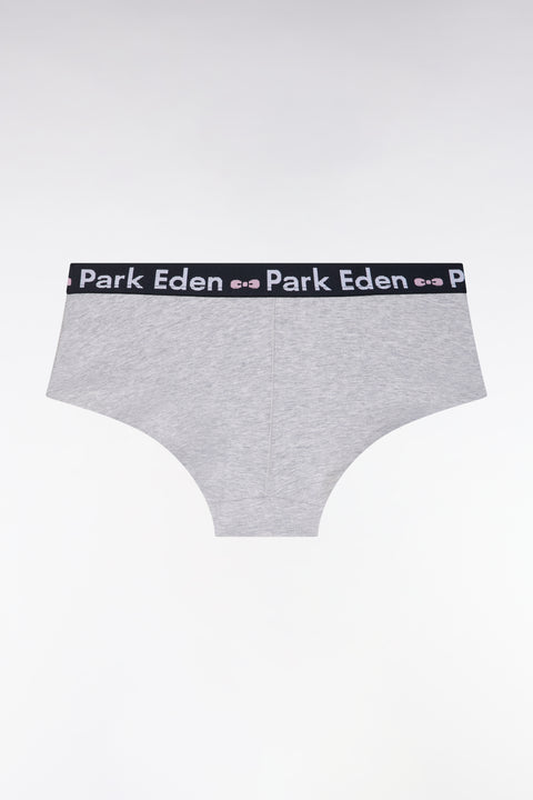 Culotte shorty en coton stretch gris - Image 2