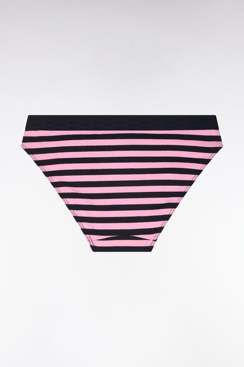 Culotte en modal stretch cerclé marine et rose - Image 2