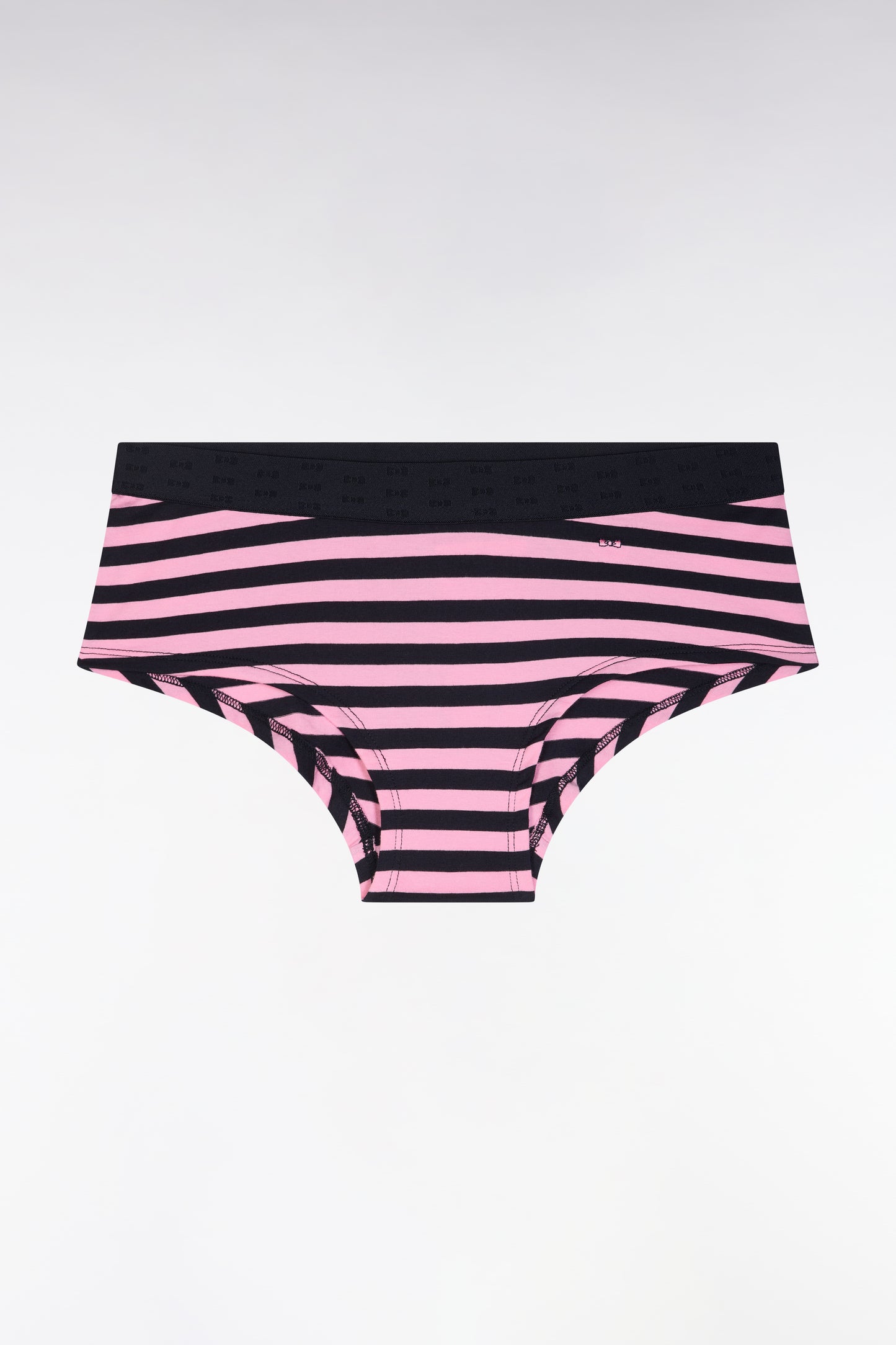 Shorty in navy and pink strapped stretch modal