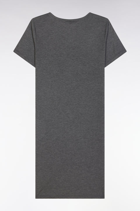 Chemise de nuit en modal stretch gris logo Eden Park - Image 2