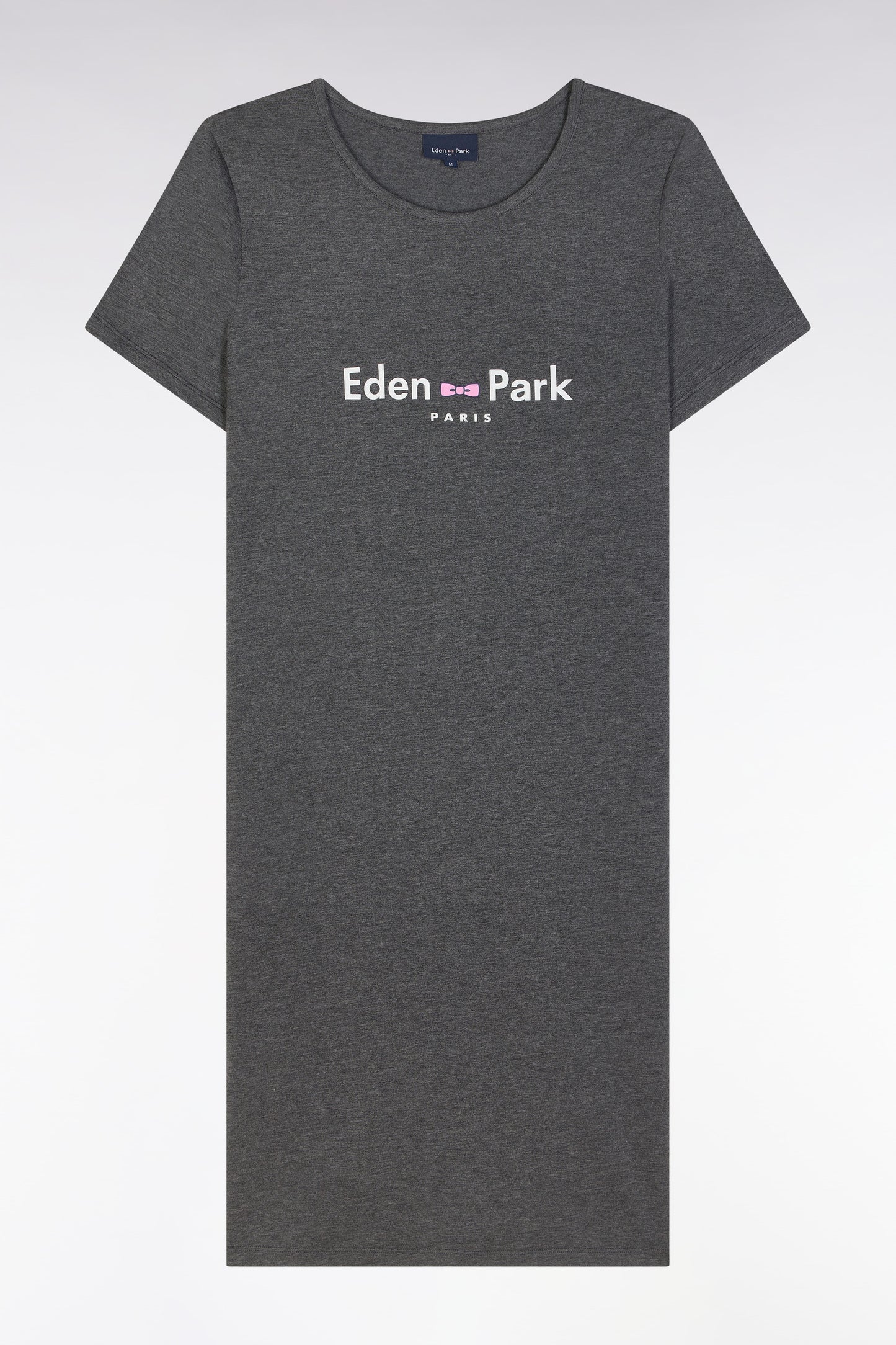 Grey stretch modal nightdress with Eden Park logo