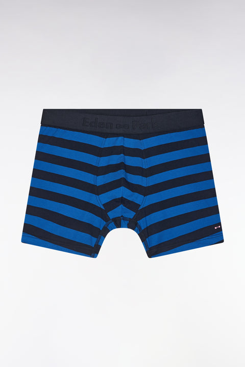 Lot de deux boxers unis et cerclés en jersey de coton stretch marine - Image 2