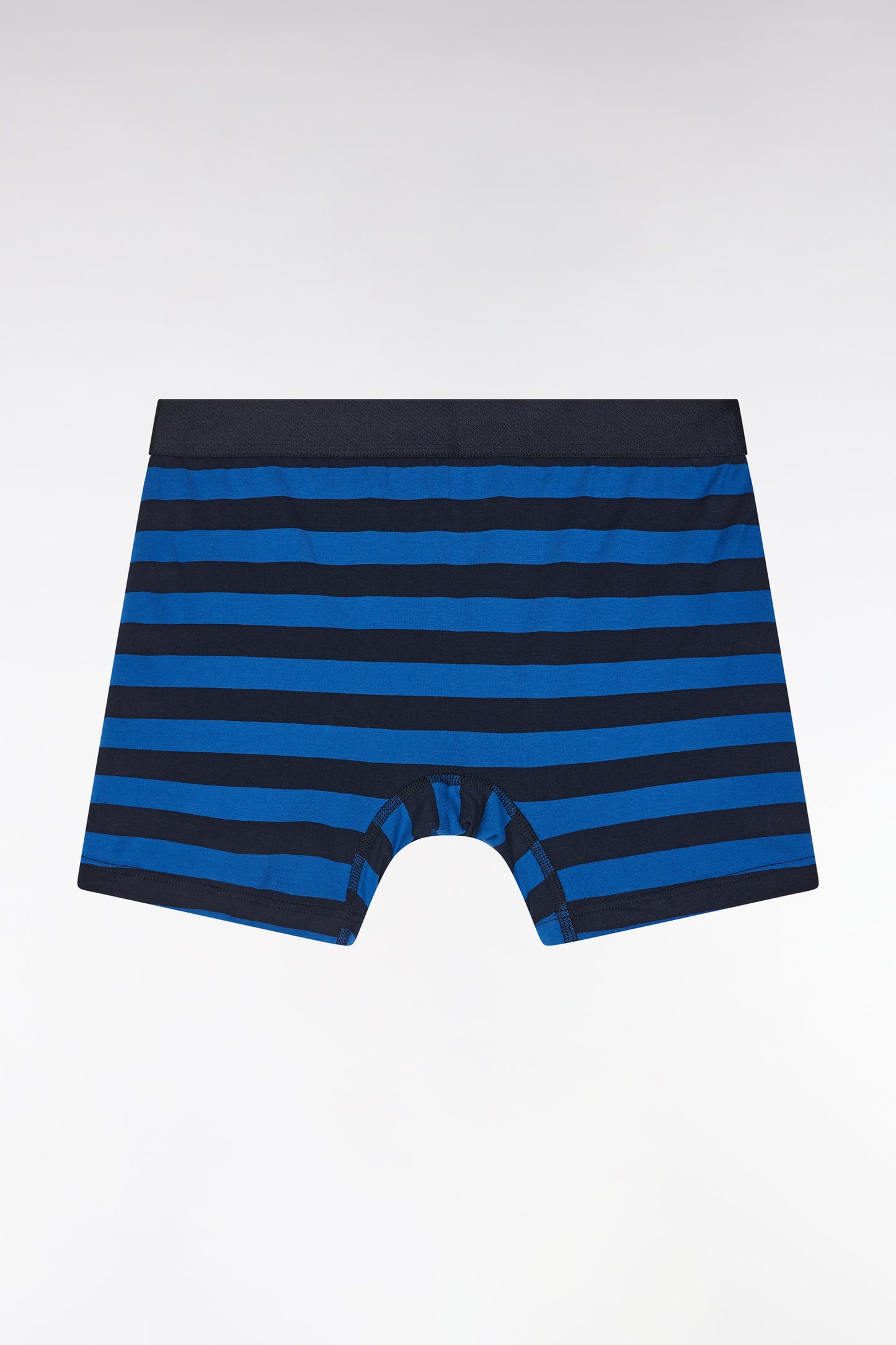 Set of two plain boxer shorts in navy stretch cotton jersey