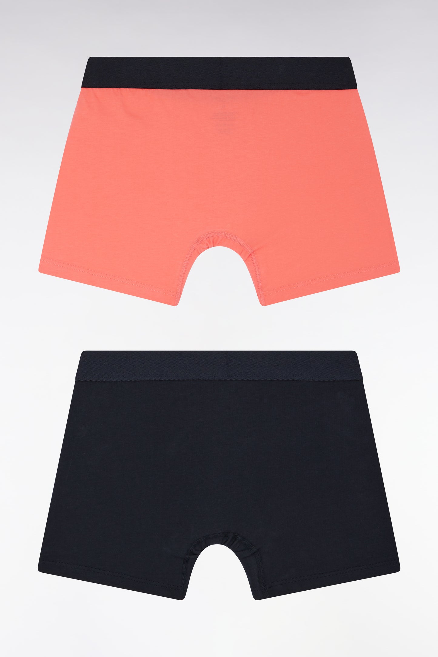 Set of two navy and coral stretch cotton jersey boxer shorts