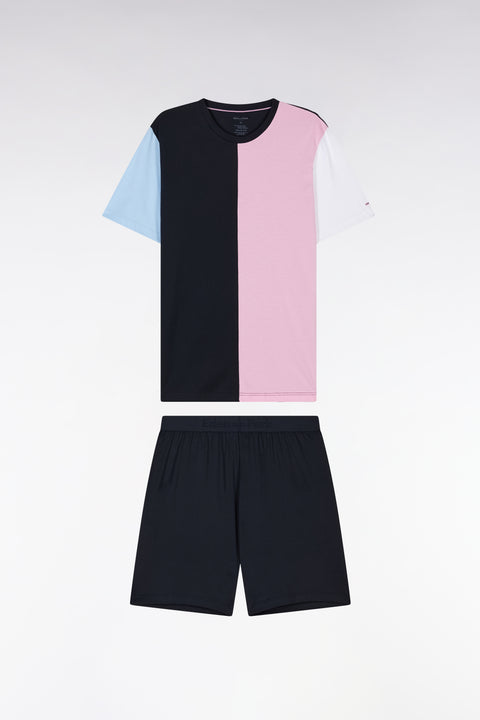 Short pyjamas in cut and sewn cotton jersey - Image 1