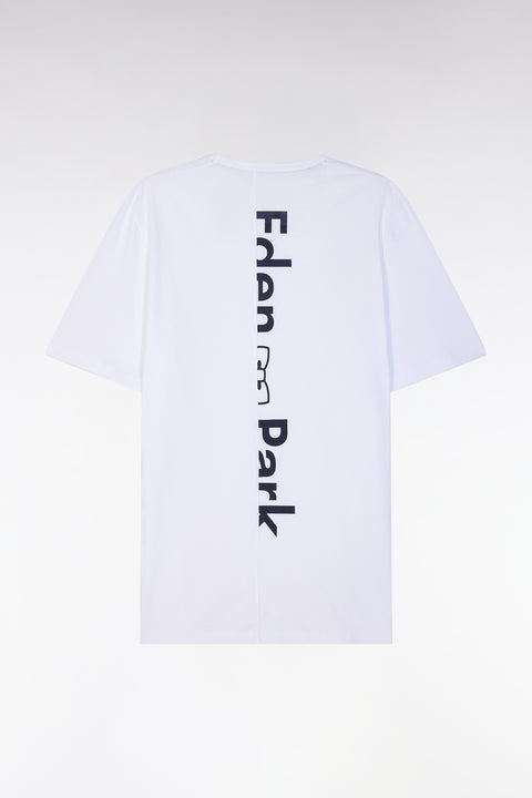 Pyjama court en jersey de coton T-shirt blanc short marine - Image 2