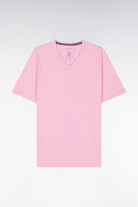 Pyjama court en jersey de coton T-shirt rose short marine - Image 1