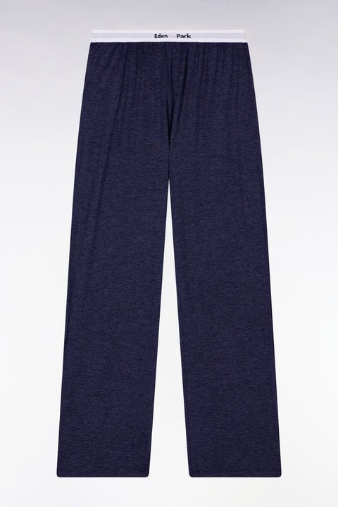 Pyjama long en coton et modal marine logo Eden Park - Image 3