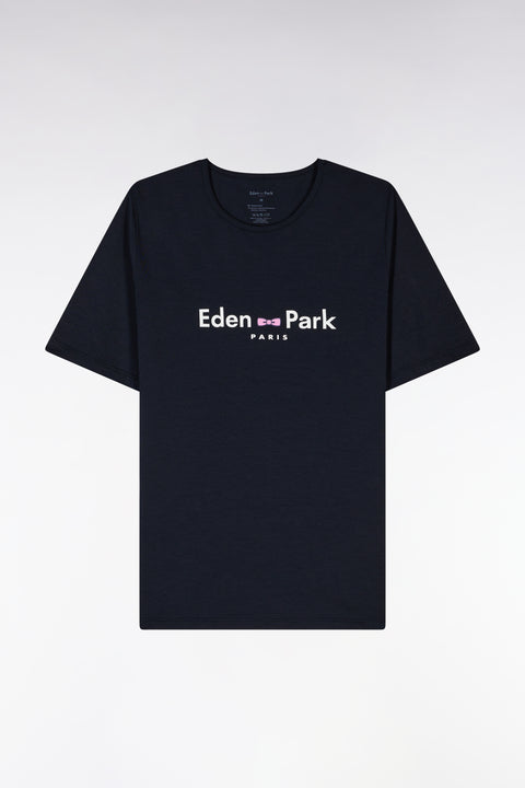 Pyjama court en coton et modal marine logo Eden Park - Image 1