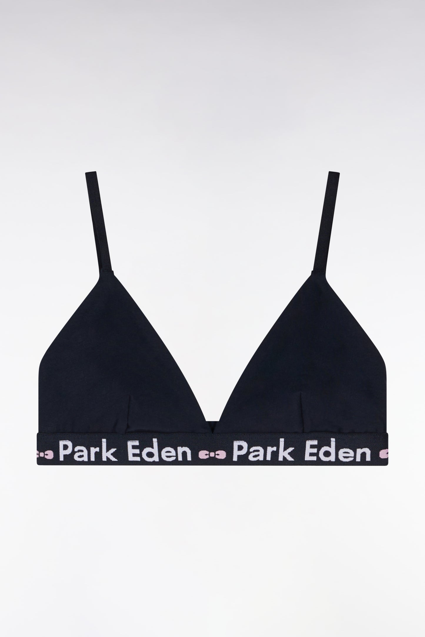 Navy stretch cotton bra with logo