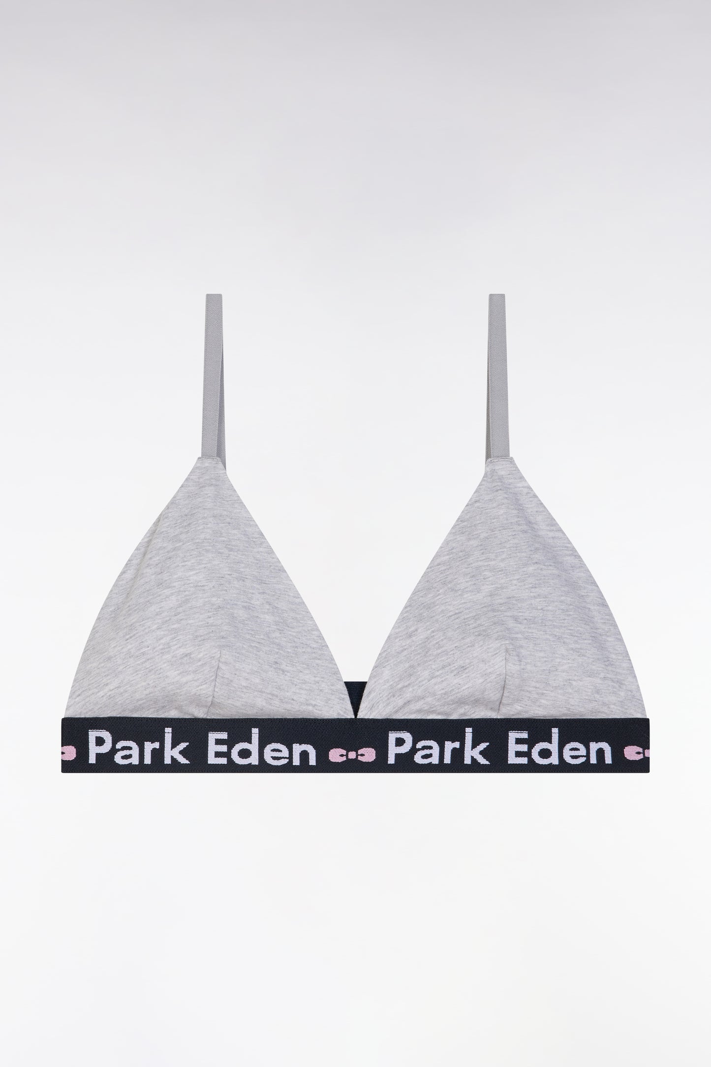 Grey stretch cotton bra with logo