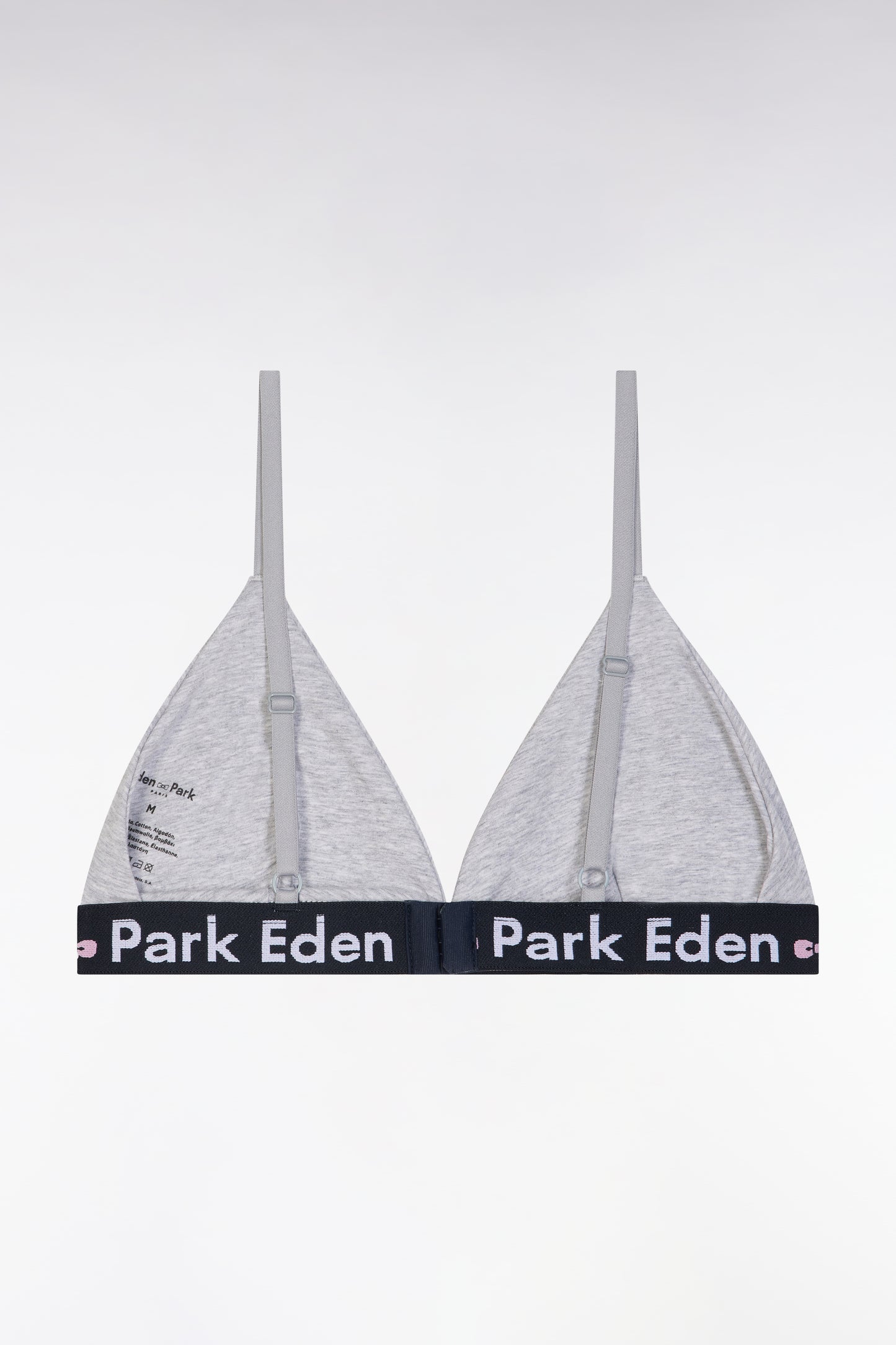 Grey stretch cotton bra with logo