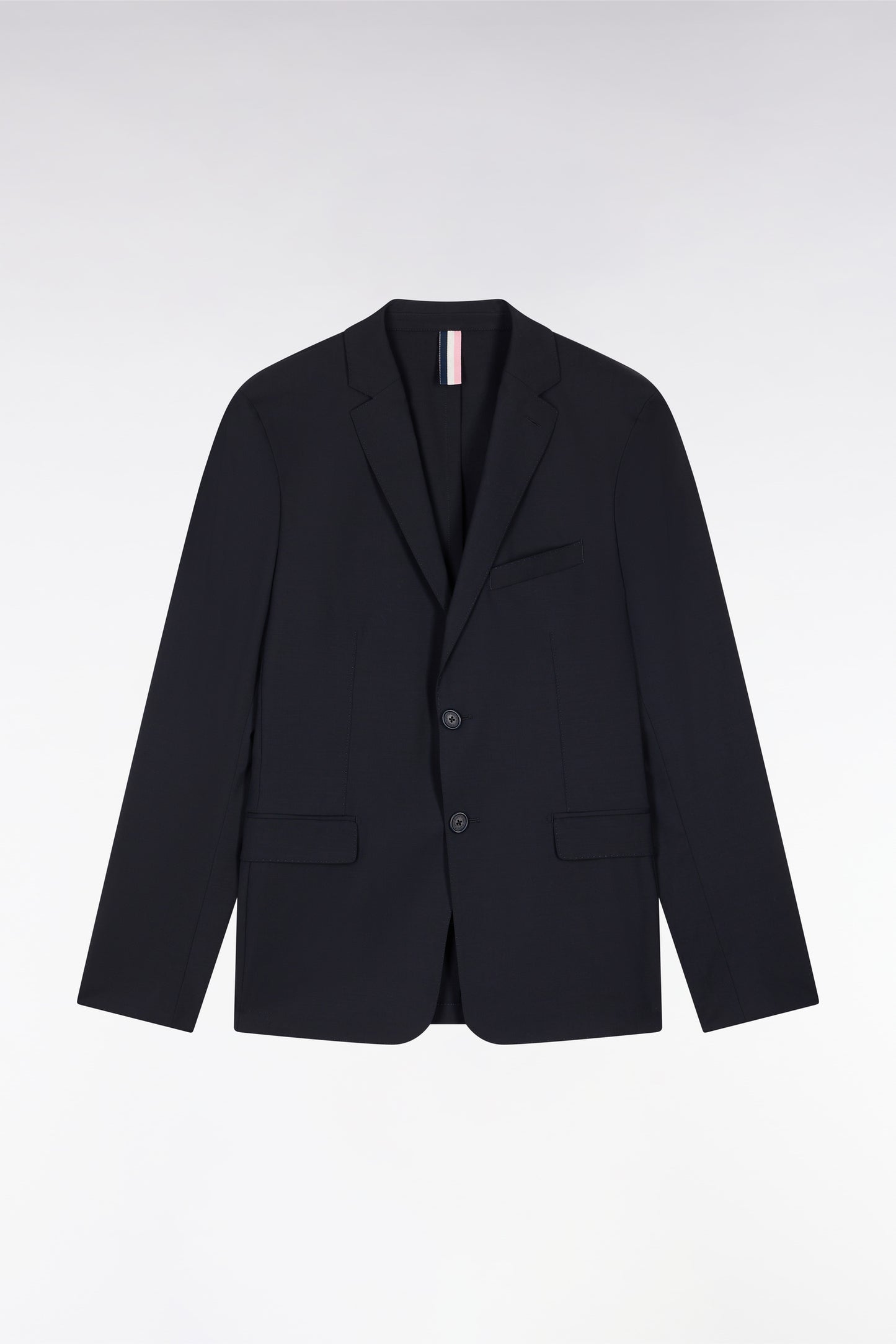 2-button navy jacket in stretch wool blend
