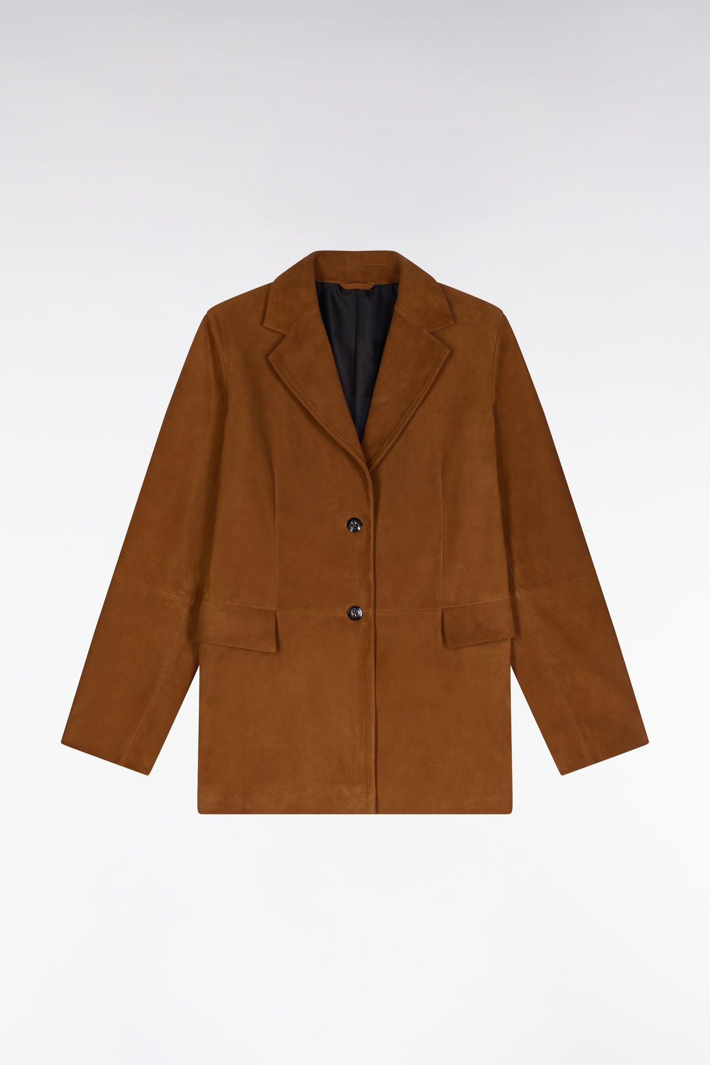 Brown suede leather blazer