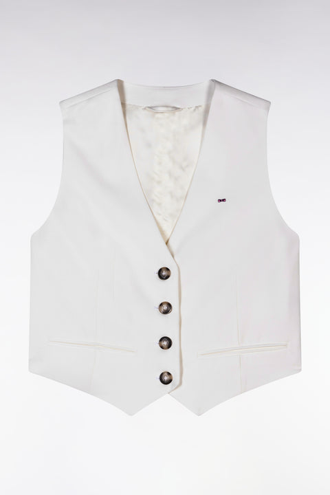 Gilet de costume fluide écru - Image 2