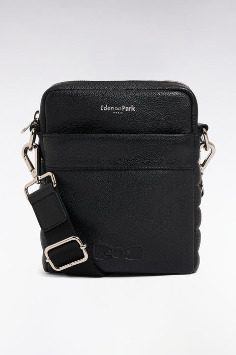 Black grained cowhide leather bag - Image 1