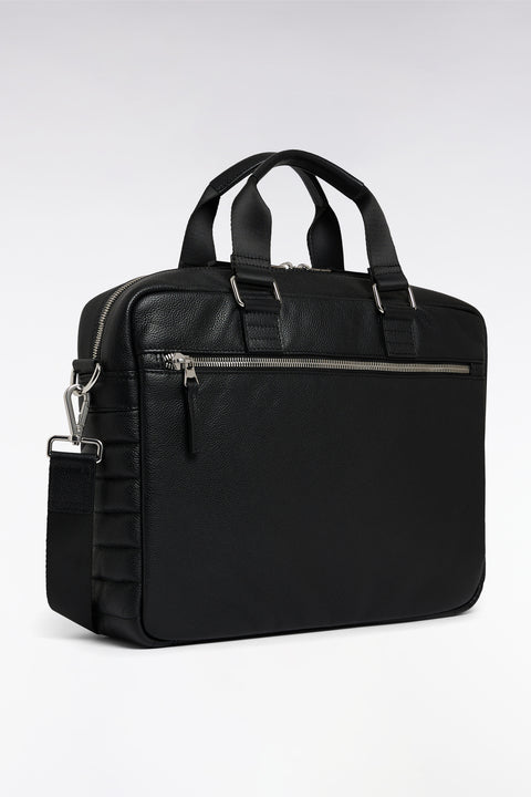 Sac cartable en cuir de vachette noir - Image 2