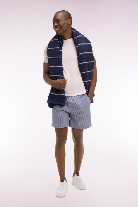 Maillot de bain en coton mélangé marine - Image 1