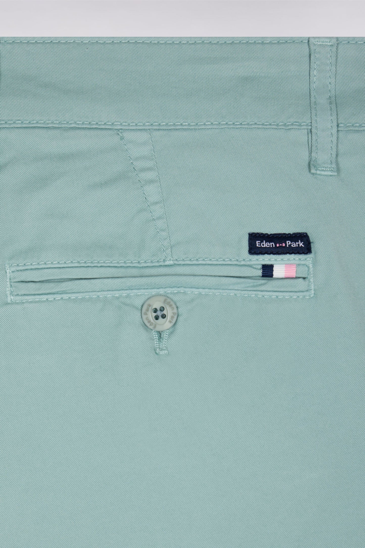 Pantalon chino regular en coton stretch vert d'eau