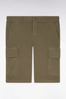 Khaki cotton cargo Bermuda shorts