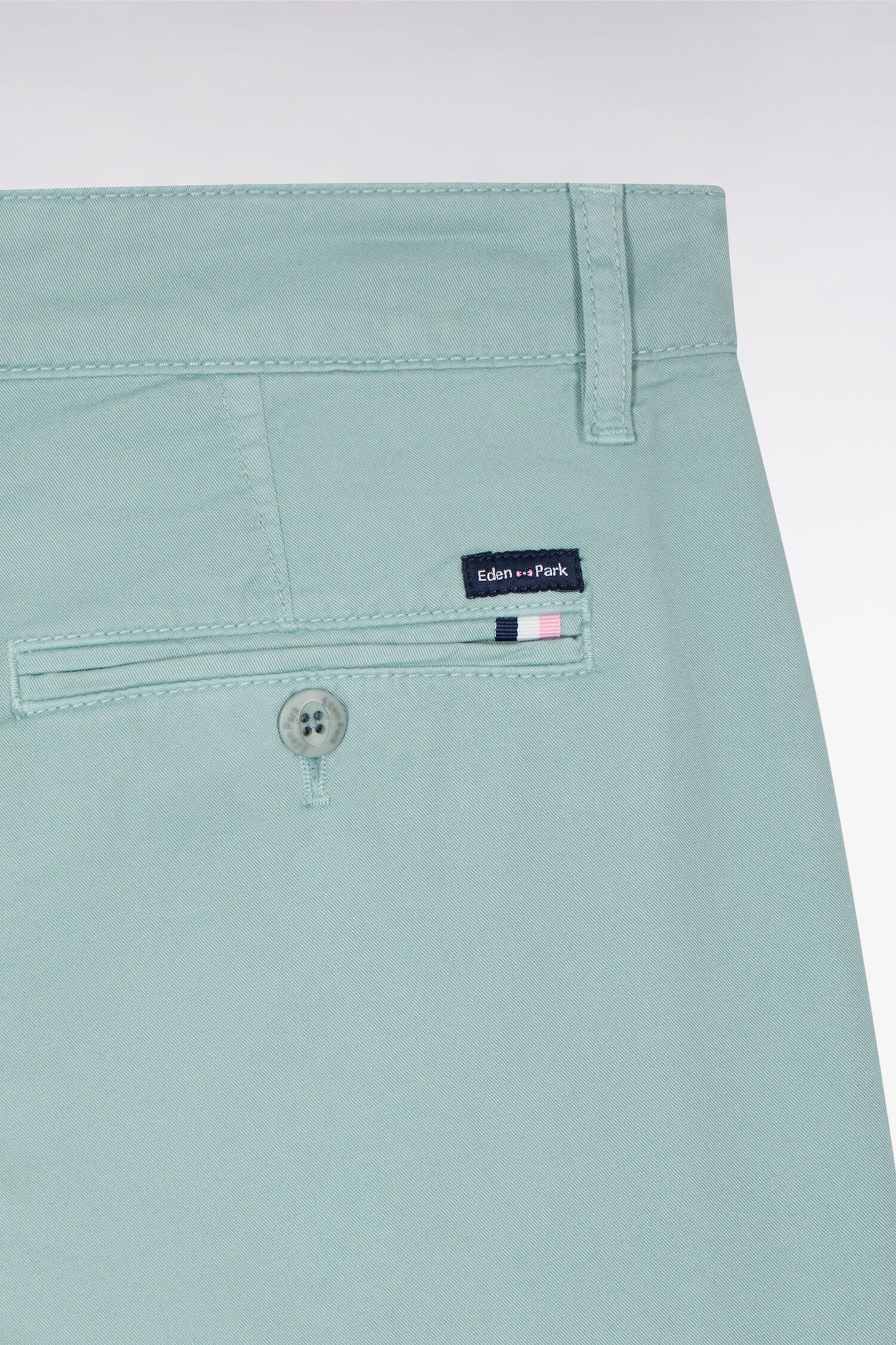 Bermuda chino en gabardine stretch vert d'eau