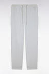 Pantalon en coton lin et lyocell gris clair coupe Modern