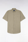 Chemise à manches courtes en piqué coton kaki