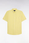 Chemise à manches courtes en lin jaune