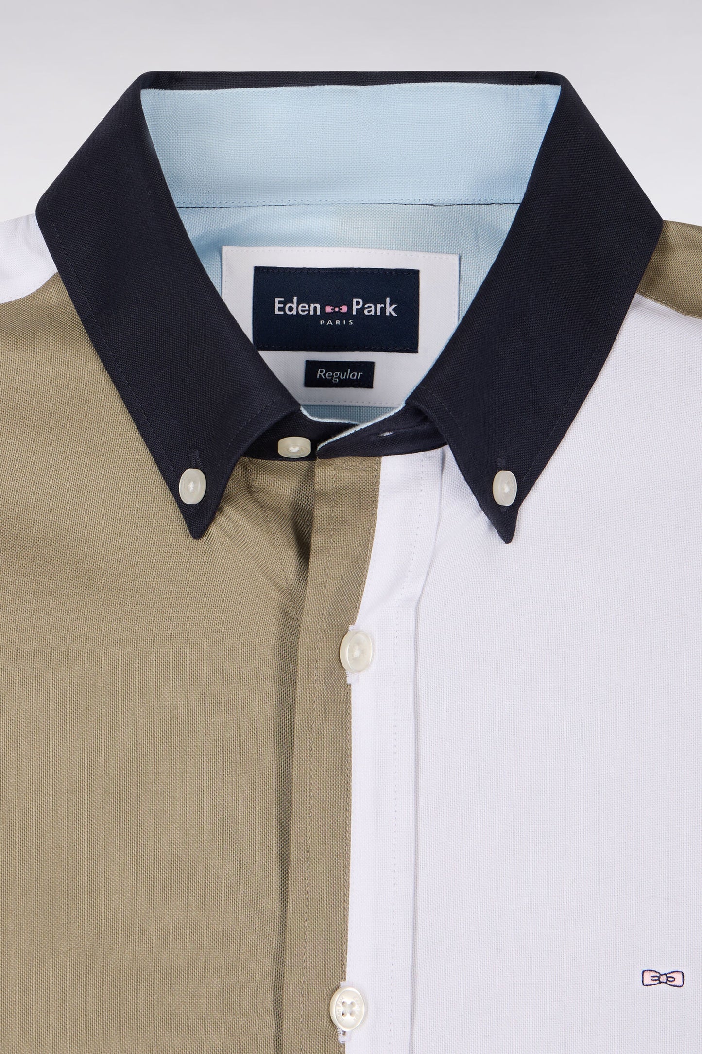 Chemise en coton ciel colorblock