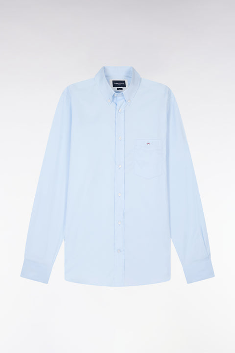 Chemise en coton mélangé bleu ciel coupe regular - Image 2