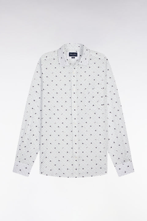Chemise en coton blanche à micromotifs coupe slim - Image 2
