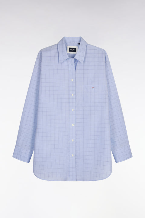 Chemise en coton ciel prince de Galles coupe oversized - Image 2