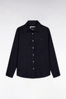 Navy linen shirt with patch pockets