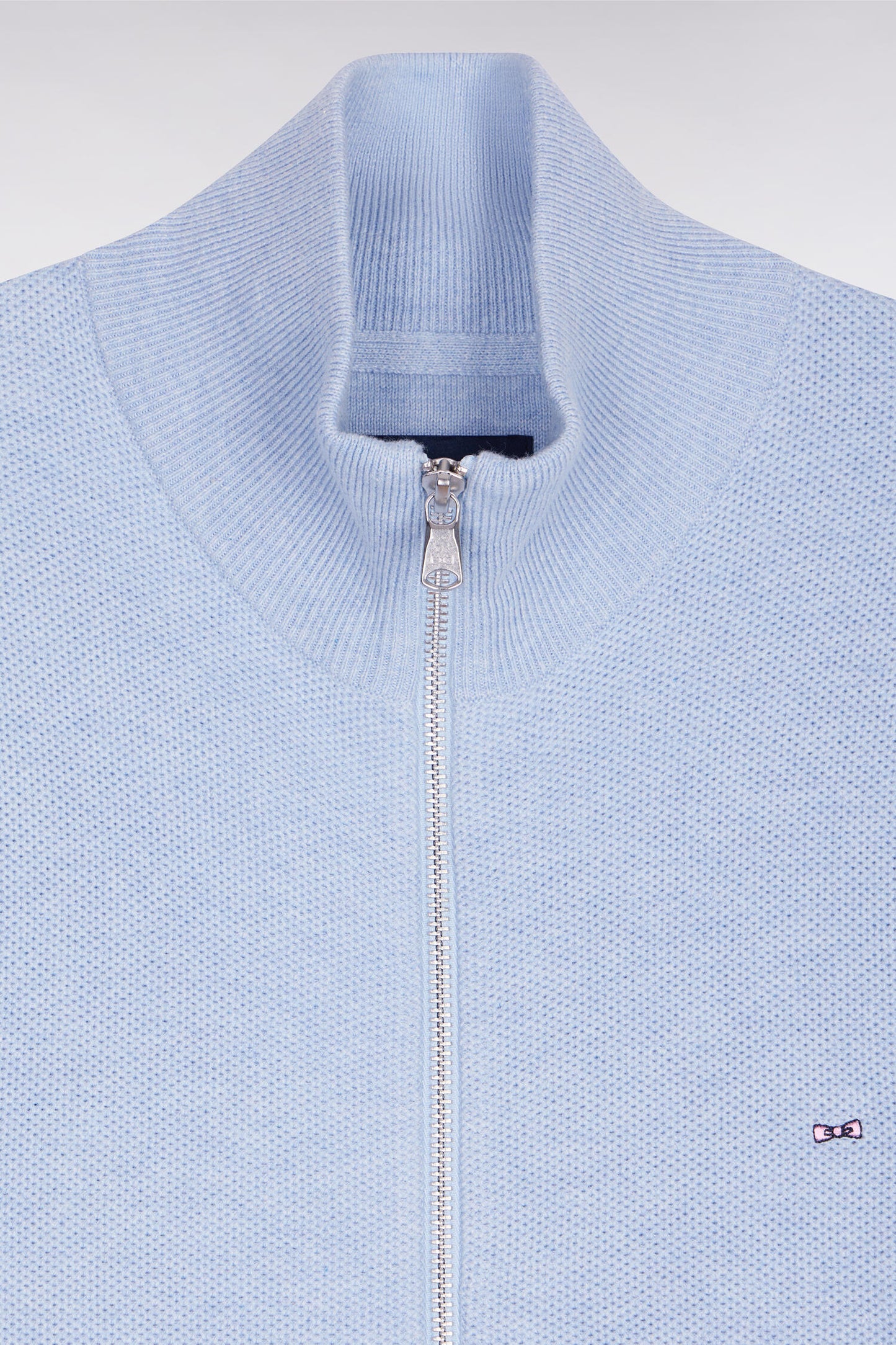 Cardigan zippé en coton ciel