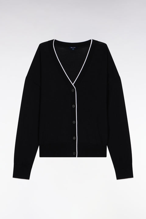 Cardigan boutonné col V noir - Image 2