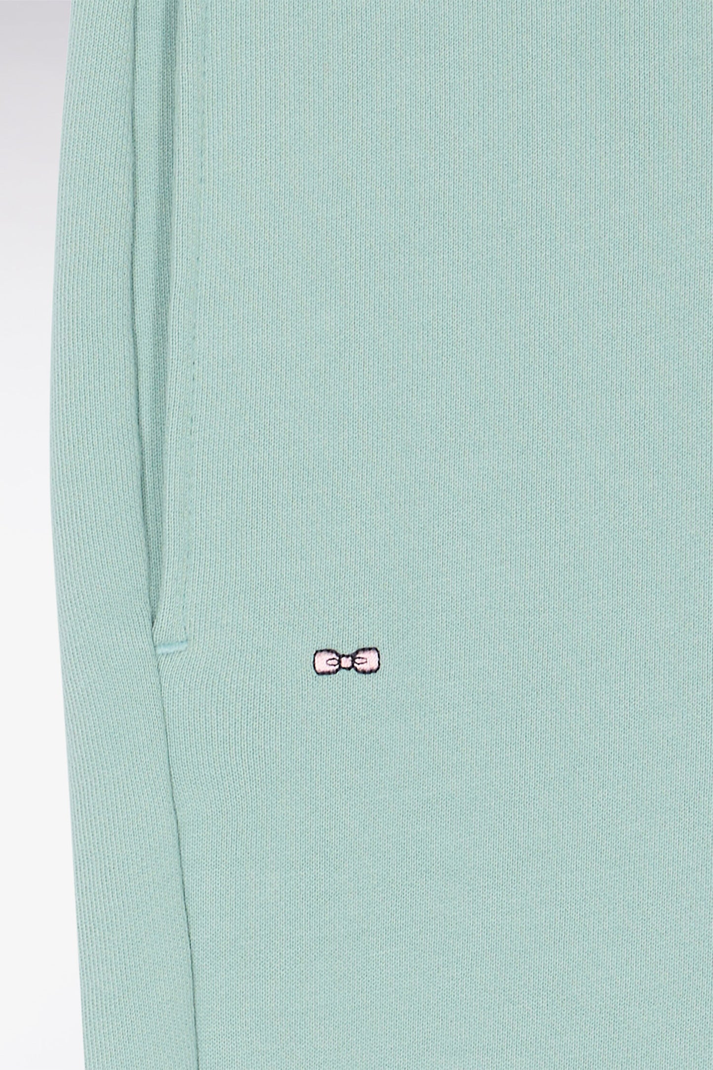 Jogging uni en molleton coton vert d'eau coupe regular