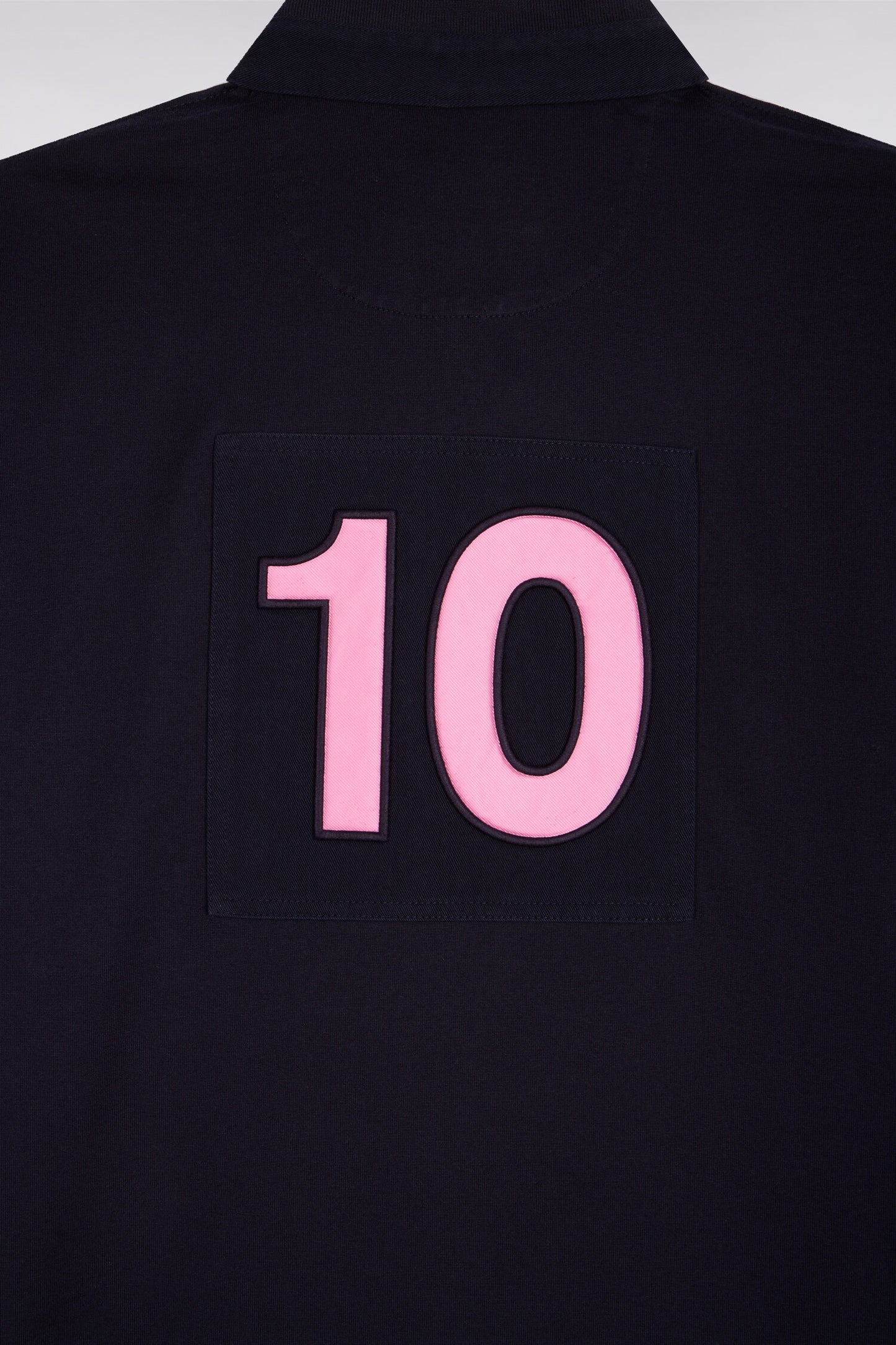 Maillot à manches courtes en coton blanc et marine coupe regular